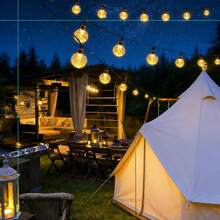 1串21.3英尺LED太阳能泡泡球灯串，户外庭院露营装饰灯，时尚透明暖色仙女灯，适用于庭院、树木、街道、走廊、日常聚会、节日、生日礼物 - 氣泡球燈串 - 查看 2