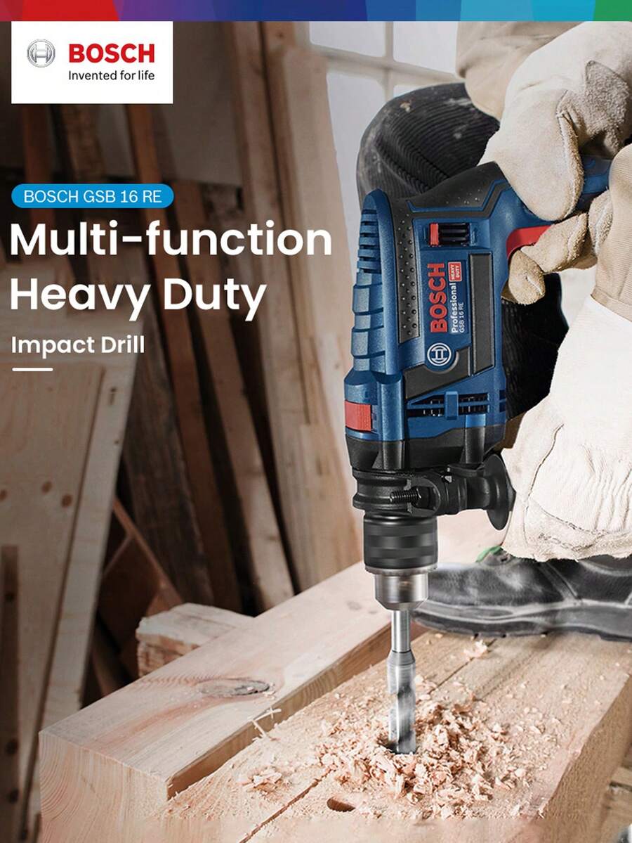 Bosch Impact Drill GSB 16 RE Professional Blue Model (Requires Plug Adapter When Using This Machine. Includes European Plug Adapter In The Package.) - Multicolor - View 1