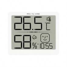 Indoor Outdoor Thermometer Hygrometer With Feedback, Time Display, Settable Alert Value, ℉/℃ Switchable, Alarm Clock, High Precision, High Sensitivity, Hanging Hole - White - View 8