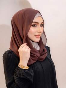 1pc Women 2 In 1 Instant Hijab Scarf, Chiffon Scarf Combo, Hijab, Soft & Breathable Material, Suitable For Hijab Outfit, Daily Wear - Premium Instant Hijab - View 8