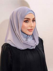 1pc Women 2 In 1 Instant Hijab Scarf, Chiffon Scarf Combo, Hijab, Soft & Breathable Material, Suitable For Hijab Outfit, Daily Wear - Premium Instant Hijab - View 7
