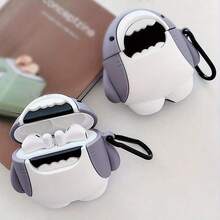 Cute Cartoon Shark Design Protective Case, Compatible With Apple, 3D Cartoon