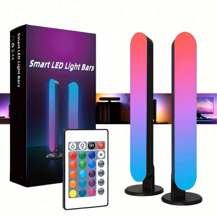 Luces LED RGB Inteligentes,100+ Modos Dinámicos y Sincronización de Música | Para PC, Películas y Decoración Hogar, USB - Negro - Añade 1