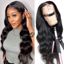 MECRY Women's Black Medium Split Long Curly Hair Wig - European And American Style, Big Wave Design - Natural & Black - View 4