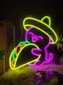 1 Peça Letreiro Neon Multicolorido de Pipoca, Luz Decorativa de Parede com LED Alimentada por USB, Perfeita para Lanchonete, Cinema, Bar, Clube, Cozinha, Quarto, Festa, Presente Ideal para Aniversário e Feriados - luz policromática - Visão 15