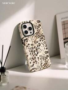 xercxerc Leopard Print Pattern 2-In-1 Hard PC + Soft TPU Case With Large Window And Drop Protection For  17, 11 12 13 14 15 16 17 Pro, Pro Max,PM,, And Air - Weiss - Übersicht 4