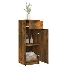 vidaXL Armadio da bagno Chêne fumé 32x34x90 cm Legno d'ingegneria - Castano - Visualizzare 5