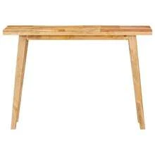 vidaXL Mesa de comedor natural madera maciza de mangue 100 x 35 x 75 cm - Marrón - Ver 4