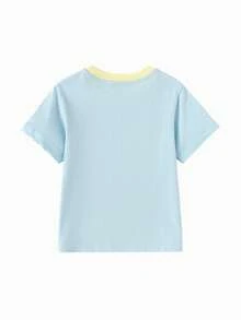 Balabala Unisex Short Sleeve T-Shirt, Classic Round Neck, Breathable Quick-Dry Fabric, Comfortable For Summer Wear - Ice Blue - View 3