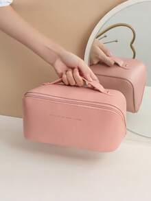 1/2pcs Travel Cosmetics Storage Bag, Large Capacity Handbag, Mini Jewelry Bag, Portable Makeup Bag With Handle, Multiple Compartments, Classified Storage For Cosmetics And Skincare Products, Jewelry Bag Can Store Necklaces, Rings, Earrings And Other Jewelry, Holiday Or Birthday Gifts, Valentine's Day Surprise Gifts, Women's Storage And Organization Bag, Travel Essentials, Student Dormitory Storage, Home Decoration Storage - Multicolor - View 5