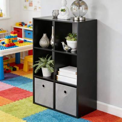 6 Cube Storage Organizer, Black