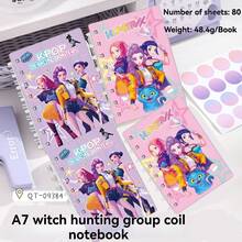 1pc KPOP Witch Hunting Girl Group Spiral Notebook, A7 Spiral Notebook, Student Memo Pad, Portable Memo Book, Notebook, Memo Pad, Back To School Student Stationery