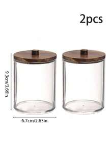 10盎司小容量棉签浴室透明塑料收纳盒，可收纳棉签、球形棉签、圆形棉签、牙线棒等 - 小型透明塑料药瓶套装，浴室必备配件装饰，梳妆台化妆品收纳盒 - 彩色 - 查看 11