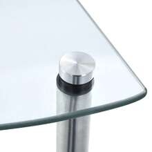 vidaXL Étagère 5 ebenex Transparent 30x30x130 cm Verre trempé - Blanc - Voir 5