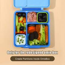 2个装蘸酱容器，兼容OmieBox，4盎司硅胶沙拉酱容器，适用于大多数便当盒，调味蘸酱杯，带盖，适合儿童学校野餐旅行（蓝色，紫色） - 彩色 - 查看 6