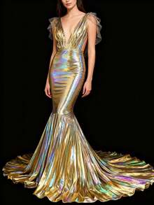 1 tấm vải màu vàng/bạc ánh kim, dùng làm phông nền trang trí sân khấu, vật liệu may mặc tự làm. - Nhiều màu - Xem 8