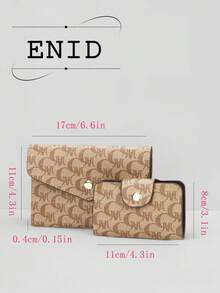 复古印花小方包，时尚百搭优雅女士手提包三件套，单肩包和斜挎包 - 玫瑰金 - 查看 8