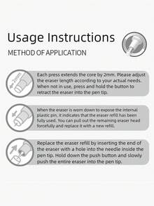 1pc Mechanical Pencil-Shaped Erasers, Shaveless, Precise Line Erasing, Ideal For Art Students, Sketching, Drawing, High Erasing Brightness, Smudge-Free - Black and White - View 12