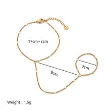 1 Peça Corrente de Dedo de Aço Inoxidável da Moda, Revestimento a Vácuo Dourado 18K, Design Minimalista Elegante de Joias Femininas, Pulseira de Dedo para Senhoras, Acessório Diário para Casa, Festa, Praia e Férias - Dourado - Visão 11
