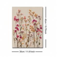 1 szt. Oprawiony/nieoprawiony plakat na płótnie z motywem kwiatowym w stylu boho, pastelowy różowy bukiet dzikich kwiatów, wydruk ścienny, odpowiedni do mieszkania, salonu, sypialni, nowoczesnego wystroju domu, stylu wiejskiego - Wielokolorowe - Zobacz 9