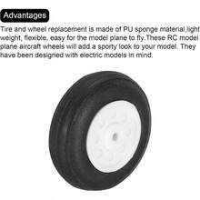 RC Airplane Wheels, 1 Inch OD RC Plane Parts Wheels Model Airplane PU Sponge Tire Tail Foam Wheel RC Model Plane Aircraft - 1 Inch - View 5