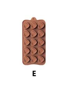 1pc Silicone Chocolate Mold Non-Stick Candy Molds Cookery Moulds For Chocolate, Candy, Jello, Butter, Flower Shapes - Chocolate Brown - View 7