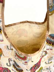 Ce sac totem pliable avec un motif d'éléphant est indispensable pour l'automne et l'hiver. Élégant et portable, il convient pour le shopping, les voyages, l'école et diverses autres occasions. Son design simple et à la mode, dans une couleur unie, est parfait pour ranger les fournitures scolaires. Ce sac de courses pliable est polyvalent. - Multicolore - Voir 7