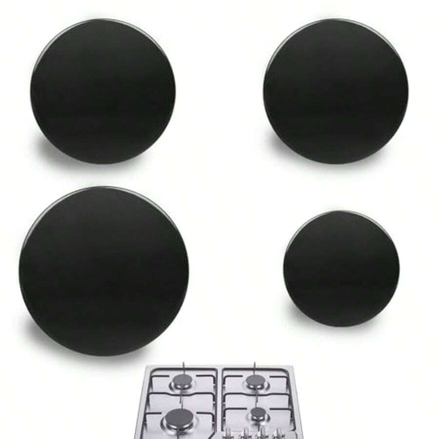 4PCS Surface Burner Caps Set Compatible With GE Gas Range/Stove/Oven With 3.5 Inches Wb29k10006-1 Cap 3.2 Inches Wb29k10001-2 Caps 2.6 Inches Wb29k10009-1 Cap Maintain Cooking State - As Pic - View 1