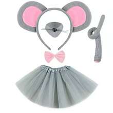 Bộ trang phục hoạt hình 4 món gồm băng đô, nơ, đuôi và váy múa ba lê, phụ kiện trang phục động vật biểu diễn, có các kiểu dáng như thỏ, khỉ, báo, bê, mèo, voi, chuột, sư tử, hươu cao cổ và nhiều kiểu khác. - Nhiều màu - Xem 18