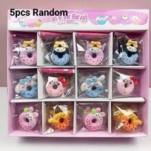 5/10/20/48pcs Sanrio Donut Shaped Erasers - Cute Cartoon Stationery, Perfect Small Gifts And Student Rewards