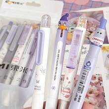 Dongmi Gel Pen Set, INS Style, High "Appearance Value" Student Practice Pens, A Set Of 6 Types Of Practice Pens, 0.5mm Refill, Purple Series, Fast-Drying, Smooth, Durable Gel Pens For Wholesale