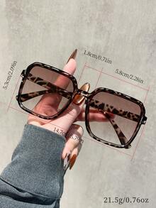 一副豹纹波西米亚风PC（聚碳酸酯）眼镜，时尚百搭 - 彩色 - 查看 8