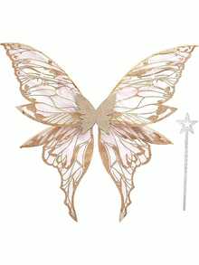 1pc New Holiday Party Halloween Makeup Prop Adult Costume Butterfly Wings, Fairy Wings, Carnival - Multicolor - View 7