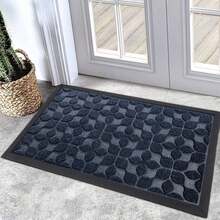¡RecomendadoBulijojo - Felpudo de entrada para interiores y exteriores, duradero y resistente, tapete de bienvenida de goma natural gruesa, absorbente, antideslizante, alfombra de entrada fácil de limpiar, 17 x¡Top de Temporada - Hojas verdes - Ver 11
