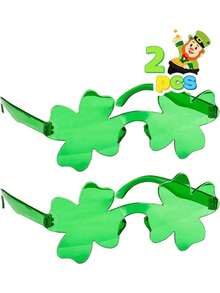 2/6/16/22pcs St. Patrick's Day Shamrock Glasses - Fun Green Party Glasses, Suitable For Holiday Celebrations - Multicolor - View 6