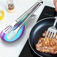 1/3pcs Stainless Steel Fish Shaped Spoon Rest, Food Clip, Hot Pot Spoon Holder Tray, Kitchen Utensil Rack, Buffet Spoon Stand Set, Christmas Gift, Back To School