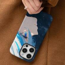 [Shipped from Mexico]Entrega Local Entrega Local Una Funda para Teléfono con una Chica Anime Llorando, Compatible con los Modelos de  16, 15, 14, 13, 12, 11 Plus, Pro y Max. Estas son fundas protectoras magnéticas 2 en 1 de alta resistencia y estilo que son excelentes regalos. - Blanco - Ver 5