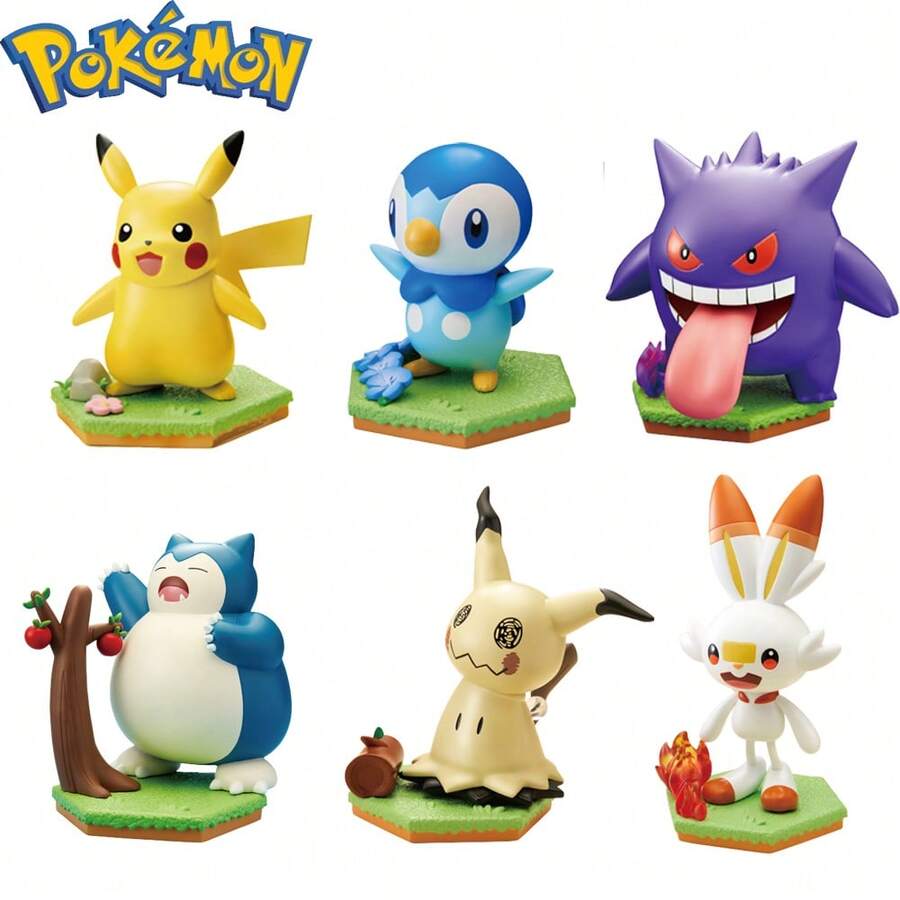 pokemon Six Genuine Pokémon Toys: Jigglypuff, Piplup, And Pikachu (Posable Wind-Up Figures). These Pokémon Character Models Are Collectible Toys And Make Great Gifts. Original Box Included. - Multicolor - View 1