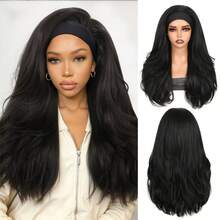 Tóc giả tổng hợp 26 inch kèm băng đô, kiểu tóc gợn sóng với phần đuôi xoăn nhiều lớp, tóc giả xoăn tự nhiên, dễ đội cho nữ. - Nhiều màu - Xem 12