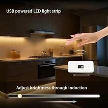 USB Powered Kitchen LED Light With Motion Sensor - Simple Swing Switch Control, Warm/White Light Selectable, Flexible Lighting, Suitable For Bedroom, Kitchen, Wardrobe, Living Room, TV Backlight, Cabinet, Night Lighting - Easy Installation