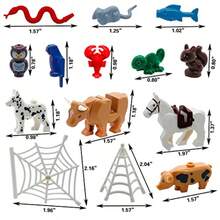 39 PCS Friend Animals Figures Set Building Block Farm Zoo Animals Toy Gift For Boys Girls Age 6+Educational Toys Dog Pig Horse Spider Bat Etc Fit With Major Brandlifelike - 如圖所示 - 查看 3