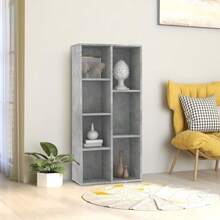 vidaXL Biblioteca cinza beton 50x25x106 cm Bois d'ingénierie - Cinza - Ver 1