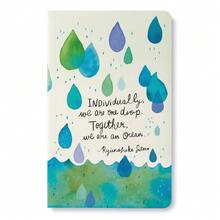 Softcover Journal - Individually, We Are One Drop. Together, We Are An Ocean. – A Write Now Journal With 128 Lined Pages, 5"W X 8"H - 海洋藍 - 查看 1