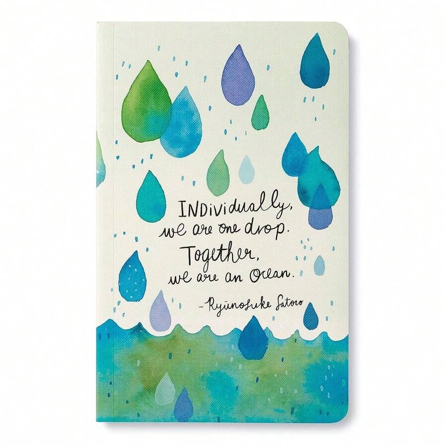 Softcover Journal - Individually, We Are One Drop. Together, We Are An Ocean. – A Write Now Journal With 128 Lined Pages, 5"W X 8"H - 海洋藍 - 查看 1
