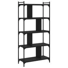 Libreria vidaXL a 5 ripiani, nera, 76x32x158 cm, in legno ingegnerizzato - nero - Visualizzare 6