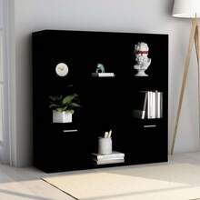 vidaXL Bibliothèque Noir 98x30x98 cm Legno d'ingegneria - nero - Visualizzare 1