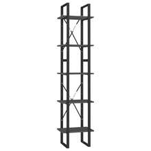 vidaXL Bibliothèque à 5 niveaux Gris 40x30x175 cm Bois de pin - Gris - Voir 2
