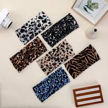 Stretchy Wide-Banded Criss-Cross Headband, Comfortable & Sweat-Absorbent, Multiple Patterns Available, Unisex, Suitable For Daily, Sports, Outdoor & Home Use - Multicolor - View 3