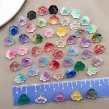 50颗铃兰玻璃珠，8x11毫米，散珠，带有铃兰花苞和钟形花朵，适用于DIY珠宝、发夹和串珠。 - 彩色 - 查看 8