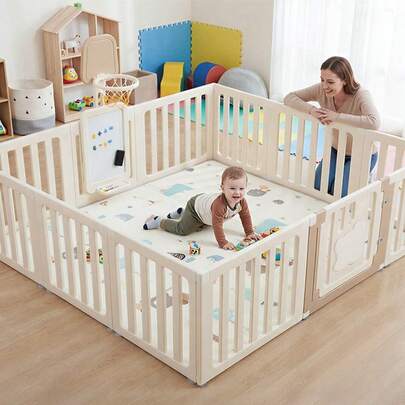 SUN YEE Kids Playpen 12 Panels Baby Safety Gate With Drawing Whiteboard